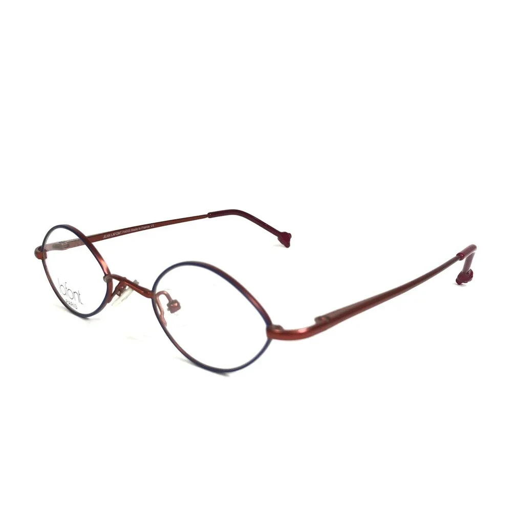 Jean Lafont Petite Eyeglasses Frames Fable 896 Blue Red Round Wire Rim 40-21-125